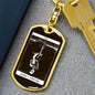 Tarot Card Skeleton Hanged Man Keychain Dog Tag Stainless Steel or 18k Gold-Express Your Love Gifts
