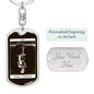 Tarot Card Skeleton Hanged Man Keychain Dog Tag Stainless Steel or 18k Gold-Express Your Love Gifts