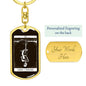 Tarot Card Skeleton Hanged Man Keychain Dog Tag Stainless Steel or 18k Gold-Express Your Love Gifts