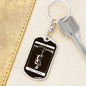 Tarot Card Skeleton Hanged Man Keychain Dog Tag Stainless Steel or 18k Gold-Express Your Love Gifts