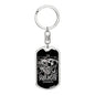 Tarot Card Strength Card Keychain Dog Tag Stainless Steel or 18k Gold-Express Your Love Gifts