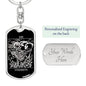 Tarot Card Strength Card Keychain Dog Tag Stainless Steel or 18k Gold-Express Your Love Gifts