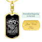 Tarot Card Strength Card Keychain Dog Tag Stainless Steel or 18k Gold-Express Your Love Gifts