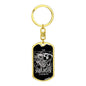 Tarot Card Strength Card Keychain Dog Tag Stainless Steel or 18k Gold-Express Your Love Gifts