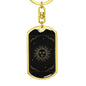 Tarot Card Sun Black Keychain Dog Tag Stainless Steel or 18k Gold-Express Your Love Gifts
