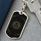 Tarot Card Sun Black Keychain Dog Tag Stainless Steel or 18k Gold-Express Your Love Gifts