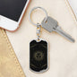 Tarot Card Sun Black Keychain Dog Tag Stainless Steel or 18k Gold-Express Your Love Gifts