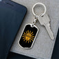 Tarot Card Sun Head Keychain Dog Tag Stainless Steel or 18k Gold-Express Your Love Gifts