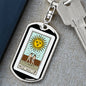 Tarot Card Sun Keychain Dog Tag Stainless Steel or 18k Gold-Express Your Love Gifts