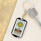 Tarot Card Sun Keychain Dog Tag Stainless Steel or 18k Gold-Express Your Love Gifts