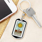 Tarot Card Sun Keychain Dog Tag Stainless Steel or 18k Gold-Express Your Love Gifts