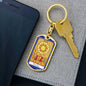 Tarot Card Sun Yellow Keychain Dog Tag Stainless Steel or 18k Gold-Express Your Love Gifts