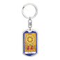 Tarot Card Sun Yellow Keychain Dog Tag Stainless Steel or 18k Gold-Express Your Love Gifts
