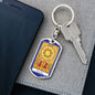 Tarot Card Sun Yellow Keychain Dog Tag Stainless Steel or 18k Gold-Express Your Love Gifts