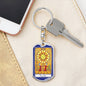 Tarot Card Sun Yellow Keychain Dog Tag Stainless Steel or 18k Gold-Express Your Love Gifts