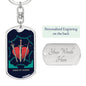 Tarot Card Tarot Swords Keychain Dog Tag Stainless Steel or 18k Gold-Express Your Love Gifts
