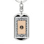 Tarot Card The Back Keychain Dog Tag Stainless Steel or 18k Gold-Express Your Love Gifts