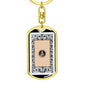 Tarot Card The Back Keychain Dog Tag Stainless Steel or 18k Gold-Express Your Love Gifts