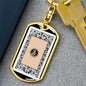 Tarot Card The Back Keychain Dog Tag Stainless Steel or 18k Gold-Express Your Love Gifts