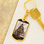 Tarot Card The Chariot Keychain Dog Tag Stainless Steel or 18k Gold-Express Your Love Gifts