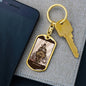 Tarot Card The Chariot Keychain Dog Tag Stainless Steel or 18k Gold-Express Your Love Gifts
