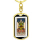 Tarot Card The Chariots Keychain Dog Tag Stainless Steel or 18k Gold-Express Your Love Gifts