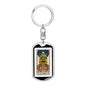 Tarot Card The Chariots Keychain Dog Tag Stainless Steel or 18k Gold-Express Your Love Gifts