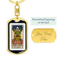 Tarot Card The Chariots Keychain Dog Tag Stainless Steel or 18k Gold-Express Your Love Gifts