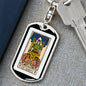 Tarot Card The Chariots Keychain Dog Tag Stainless Steel or 18k Gold-Express Your Love Gifts