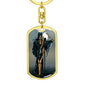 Tarot Card The Dark Aquarius Keychain Dog Tag Stainless Steel or 18k Gold-Express Your Love Gifts