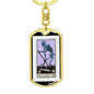 Tarot Card The Death Skeleton Keychain Dog Tag Stainless Steel or 18k Gold-Express Your Love Gifts