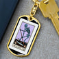 Tarot Card The Death Skeleton Keychain Dog Tag Stainless Steel or 18k Gold-Express Your Love Gifts