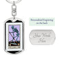 Tarot Card The Death Skeleton Keychain Dog Tag Stainless Steel or 18k Gold-Express Your Love Gifts