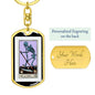 Tarot Card The Death Skeleton Keychain Dog Tag Stainless Steel or 18k Gold-Express Your Love Gifts