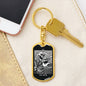 Tarot Card The Devil Dead Keychain Dog Tag Stainless Steel or 18k Gold-Express Your Love Gifts