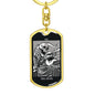 Tarot Card The Devil Dead Keychain Dog Tag Stainless Steel or 18k Gold-Express Your Love Gifts