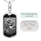 Tarot Card The Devil Dead Keychain Dog Tag Stainless Steel or 18k Gold-Express Your Love Gifts