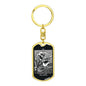 Tarot Card The Devil Dead Keychain Dog Tag Stainless Steel or 18k Gold-Express Your Love Gifts