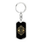 Tarot Card The Eye Keychain Dog Tag Stainless Steel or 18k Gold-Express Your Love Gifts