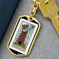 Tarot Card The Fire Of Heaven Keychain Dog Tag Stainless Steel or 18k Gold-Express Your Love Gifts