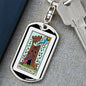 Tarot Card The Fire Of Heaven Keychain Dog Tag Stainless Steel or 18k Gold-Express Your Love Gifts