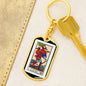 Tarot Card The Fool Keychain Dog Tag Stainless Steel or 18k Gold-Express Your Love Gifts