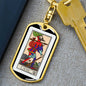 Tarot Card The Fool Keychain Dog Tag Stainless Steel or 18k Gold-Express Your Love Gifts