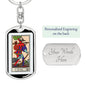 Tarot Card The Fool Keychain Dog Tag Stainless Steel or 18k Gold-Express Your Love Gifts