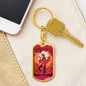 Tarot Card The Fool Red Keychain Dog Tag Stainless Steel or 18k Gold-Express Your Love Gifts