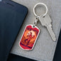 Tarot Card The Fool Red Keychain Dog Tag Stainless Steel or 18k Gold-Express Your Love Gifts