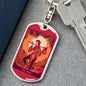 Tarot Card The Fool Red Keychain Dog Tag Stainless Steel or 18k Gold-Express Your Love Gifts