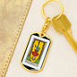 Tarot Card The Hanged Man Keychain Dog Tag Stainless Steel or 18k Gold-Express Your Love Gifts