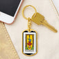 Tarot Card The Hanged Man Keychain Dog Tag Stainless Steel or 18k Gold-Express Your Love Gifts
