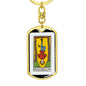 Tarot Card The Hanged Man Keychain Dog Tag Stainless Steel or 18k Gold-Express Your Love Gifts